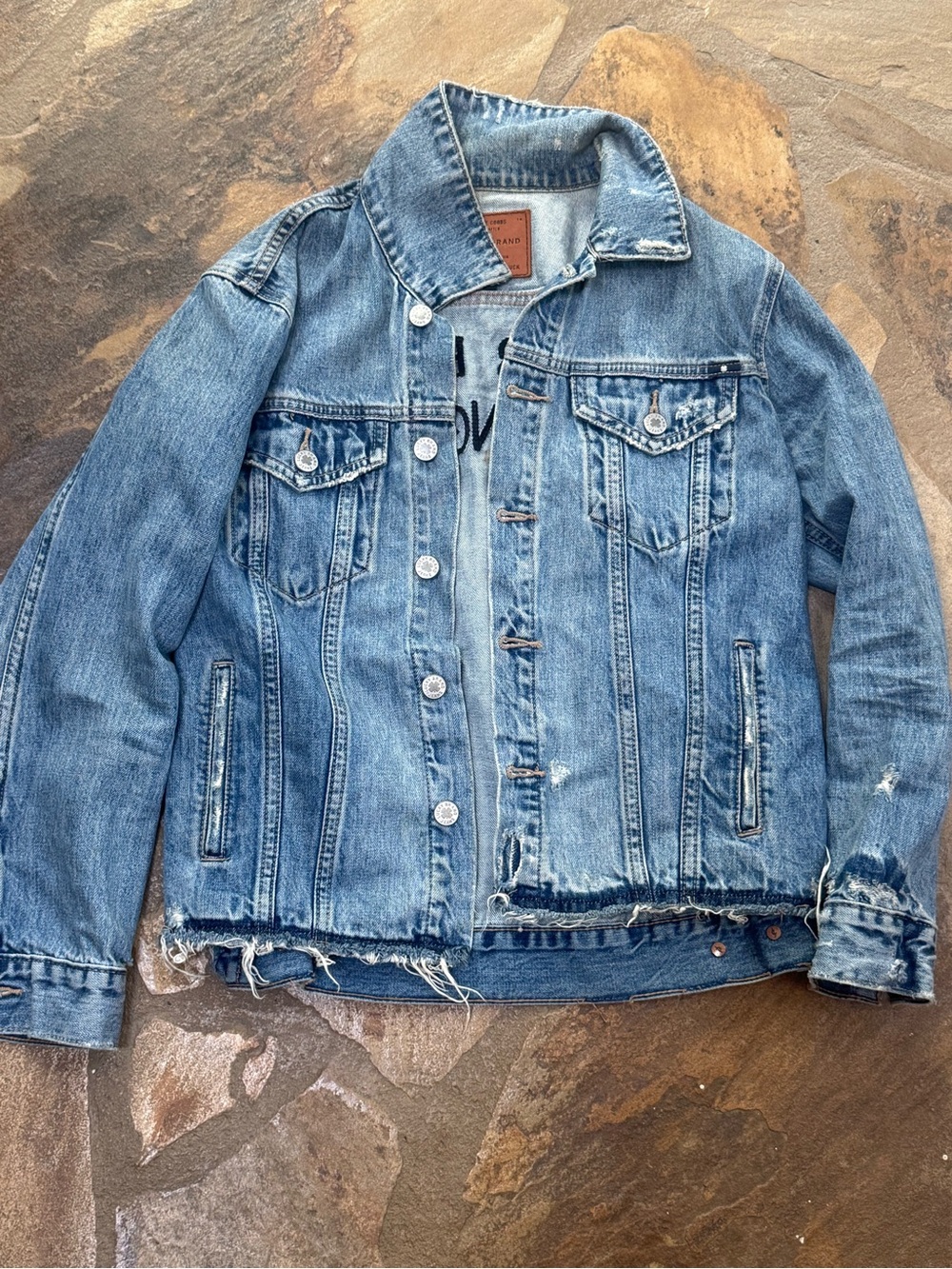 Distressed Denim Jacket Womens